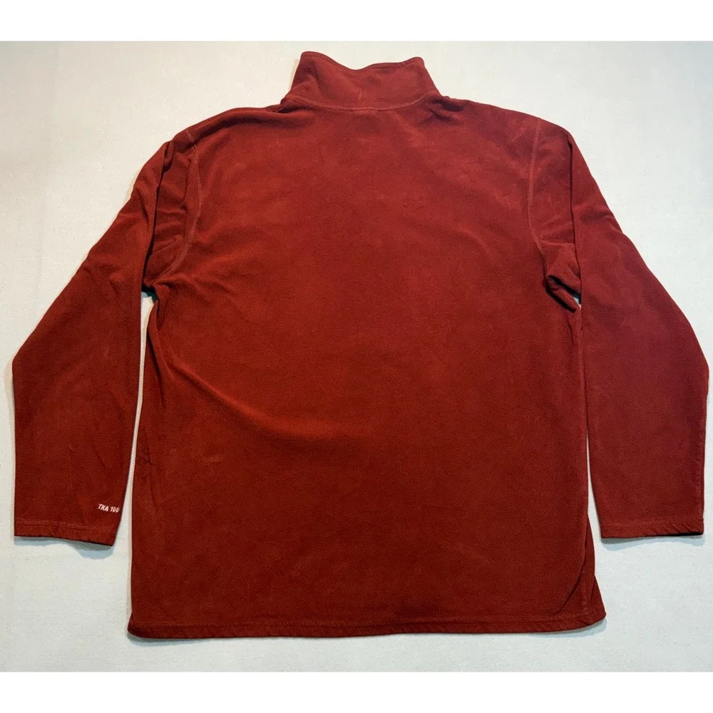 The North Face Mens Pullover TKA 100‎ Fleece Quarter Zip Red Sweater Large